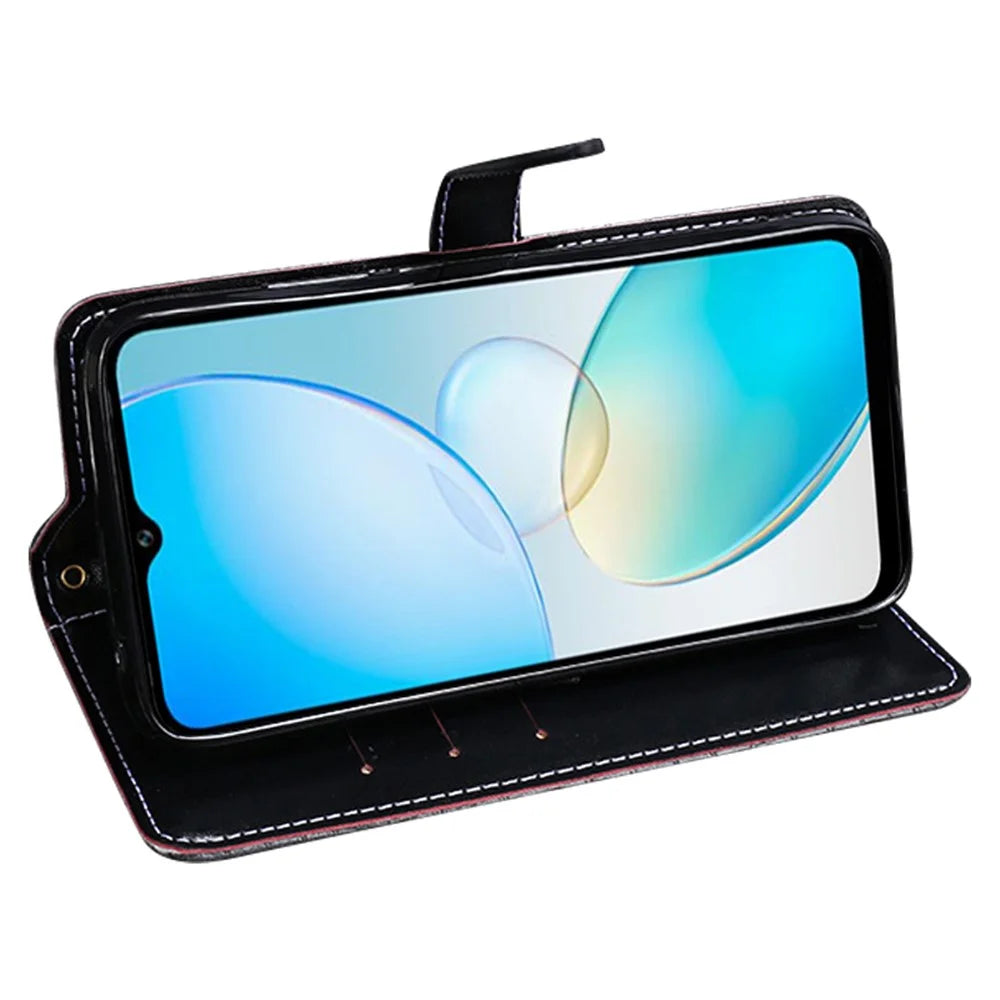 IDEWEI For Infinix Hot 12 Pro 4G Crocodile Texture PU Leather Viewing Stand Phone Flip Wallet Case Magnetic Clasp Phone Cover - Black - 3