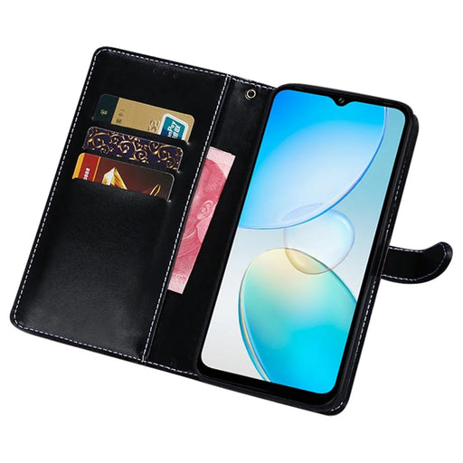 IDEWEI For Infinix Hot 12i 4G Crocodile Texture PU Leather Stand Full Protection Phone Flip Wallet Case Magnetic Clasp Phone Cover - Black - 2
