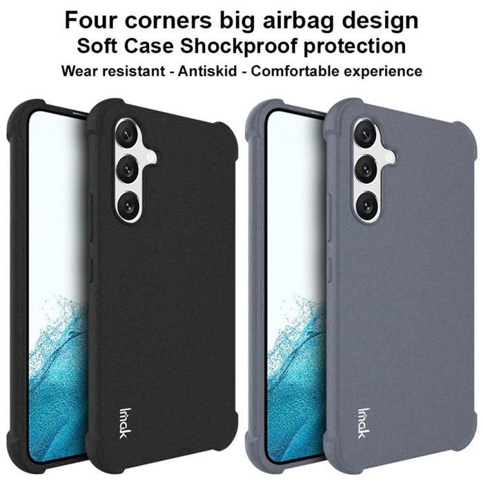 IMAK For Samsung Galaxy A54 5G Four Corners Airbag Drop-proof Case Soft TPU Matte Surface Protective Cover - Black - 5