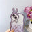 Anti-Drop Phone Case for iPhone 13 6.1 inch Rabbit Design Electroplating Soft TPU Cover Gradient Glitter Phone Case - Purple - 3
