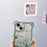 For iPhone 14 Cute Bear Electroplating Shockproof Phone Case Gradient Glitter Soft TPU Protective Cover - Green - 5