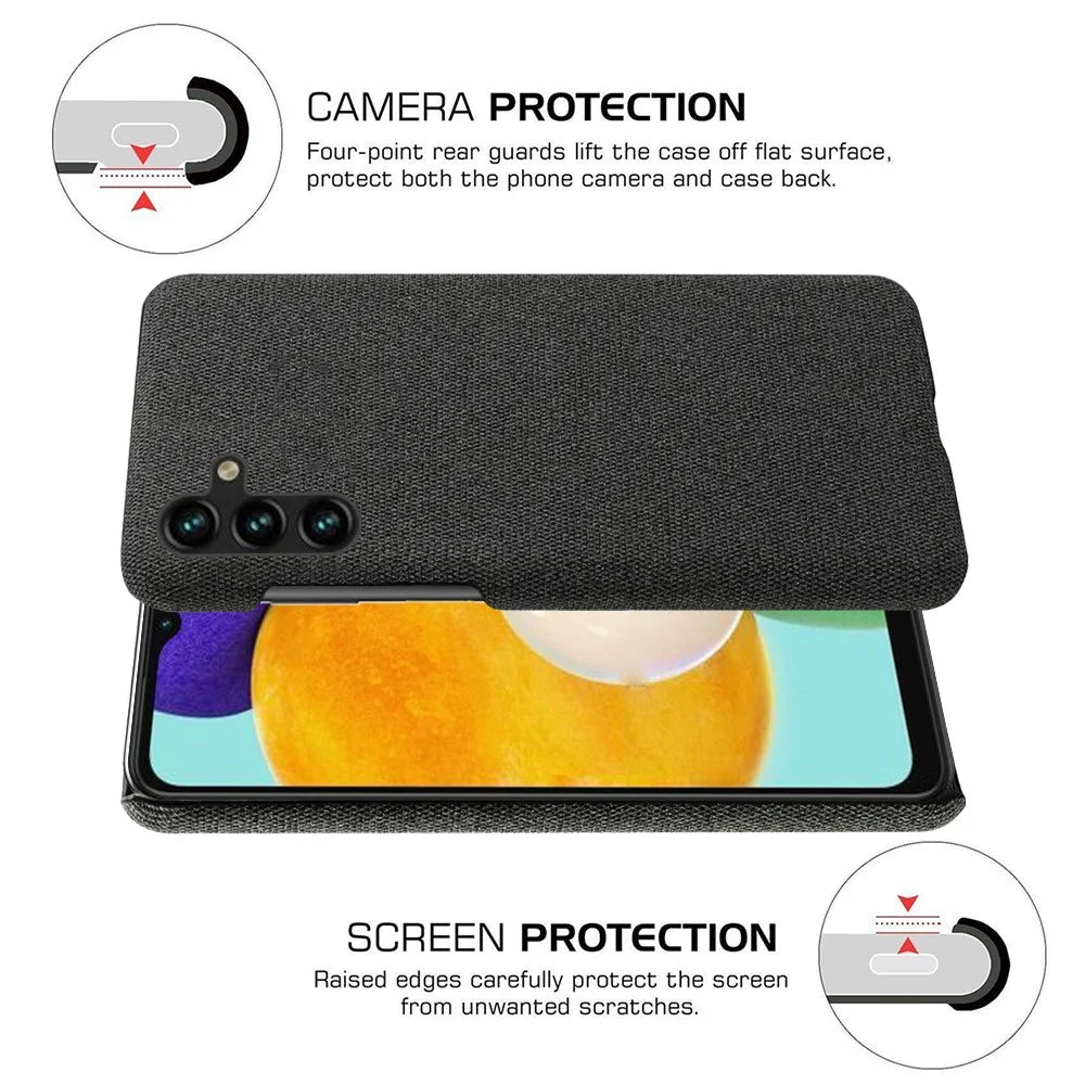 For Samsung Galaxy A54 5G Solid Color Hard PC Cloth Texture Scratch-resistant Phone Cover - Black - 5