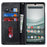 For Sharp Aquos Sense 7 Plus Scratch-resistant PU Leather Silk Texture Wallet Phone Case Stand Protector with Wrist Strap - Black - 2