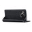 For Sharp Aquos Sense 7 Plus Scratch-resistant PU Leather Silk Texture Wallet Phone Case Stand Protector with Wrist Strap - Black - 4