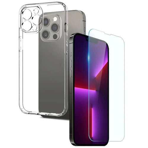 NORTHJO For iPhone 12 Pro Max 6.7 inch 2-in-1 Anti-scratch TPU Mobile Phone Case + Ultra Clear Anti-explosion Tempered Glass Screen Protector - Transparent - 1