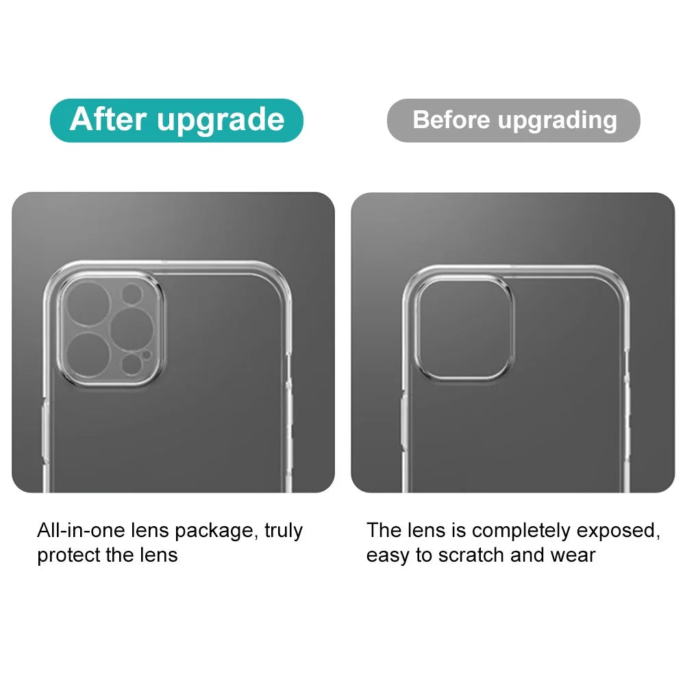 NORTHJO For iPhone 13 Pro 6.1 inch 2-in-1 Anti-fall Soft TPU Phone Case Protective Back Cover + Ultra Clear Tempered Glass Screen Protector - Transparent - 4