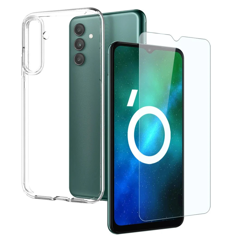 NORTHJO For Samsung Galaxy A04s 4G (164.7mm) 2-in-1 Soft TPU Cell Phone Back Cover + Anti-explosion Tempered Glass Screen Protector - Transparent - 1