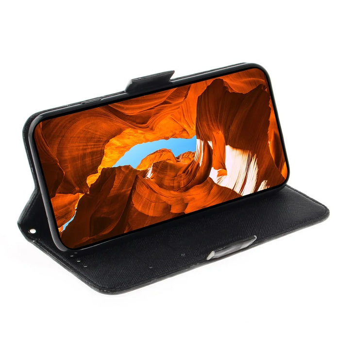 Anti-fall Phone Cover for Samsung Galaxy A34 5G, PU Leather Foldable Stand Wallet 3D Pattern Printing Phone Case with Strap - Embracing Cat - 2