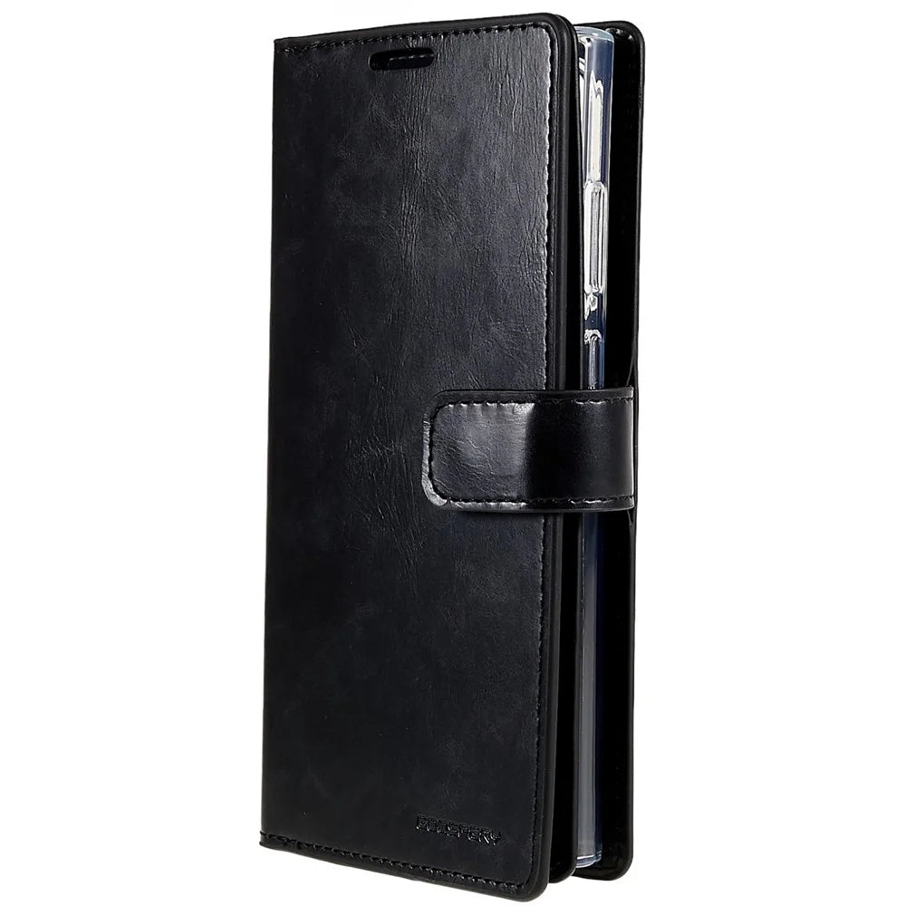 MERCURY GOOSPERY Mansoor Series for Samsung Galaxy S23 Ultra Cell Phone Case Anti-Drop Wallet Multiple Card Slots Leather Phone Cover - Black - 2