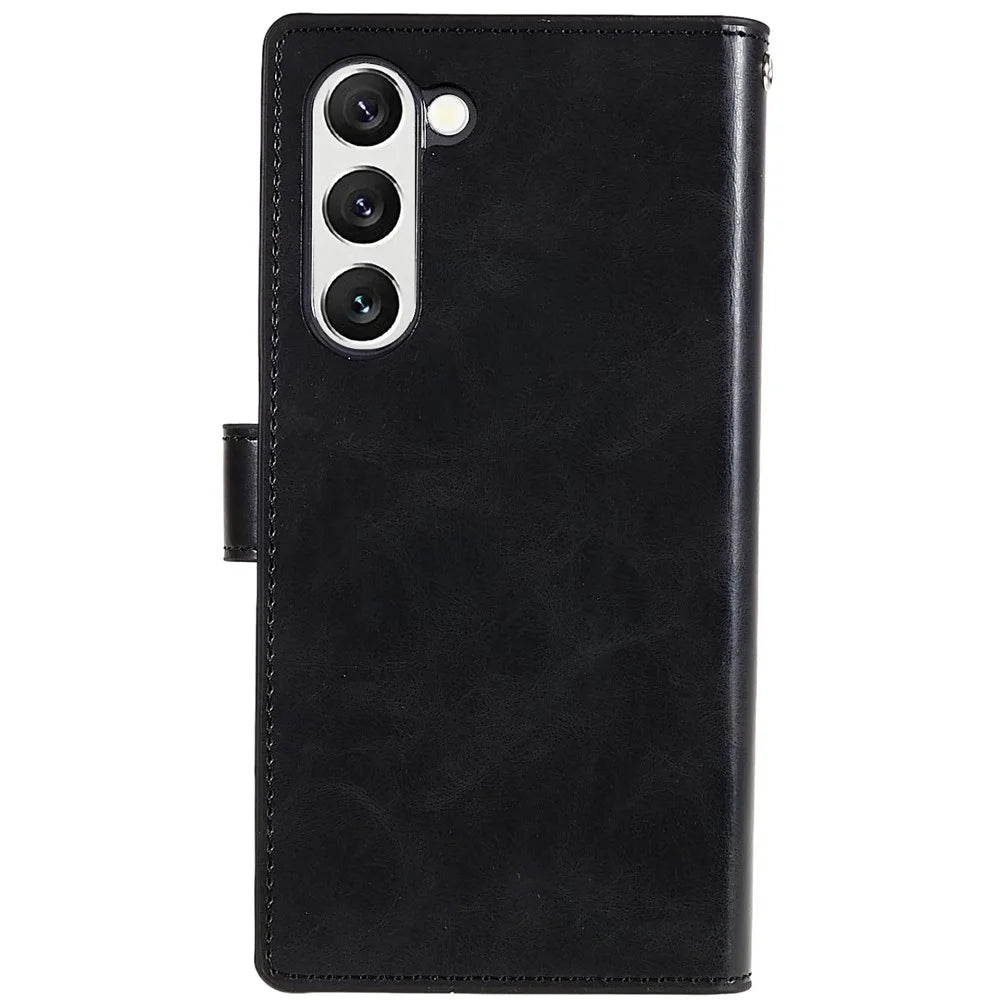 MERCURY GOOSPERY Mansoor Series for Samsung Galaxy S23 Multiple Card Slots Leather Phone Case Anti-scratch Wallet Cover - Black - 3
