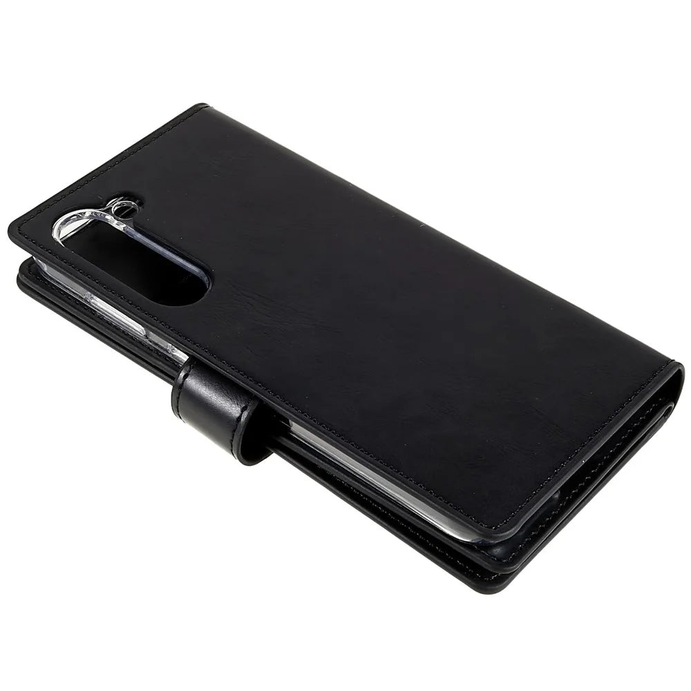 MERCURY GOOSPERY Mansoor Series for Samsung Galaxy S23 Multiple Card Slots Leather Phone Case Anti-scratch Wallet Cover - Black - 7