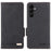 Scratch Proof Phone Cover for Samsung Galaxy A34 5G, Hardware Decor Dual Magnetic Clasp Wallet Foldable Stand PU Leather Phone Case - Black - 1