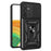 For Samsung Galaxy A34 5G Shockproof TPU+PC Case Ring Kickstand Slide Camera Protector Anti-Scratch Back Cover - Black - 1