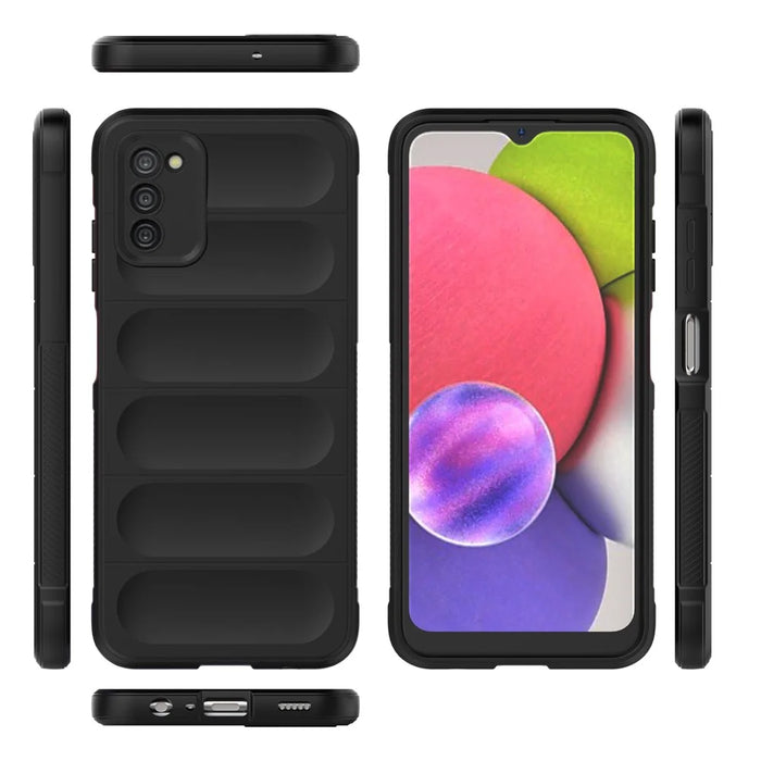 For Samsung Galaxy A03s (164.2mm) Flexible TPU Phone Case Rugged Back Scratch-Resistant Cover - Dark Blue - 6