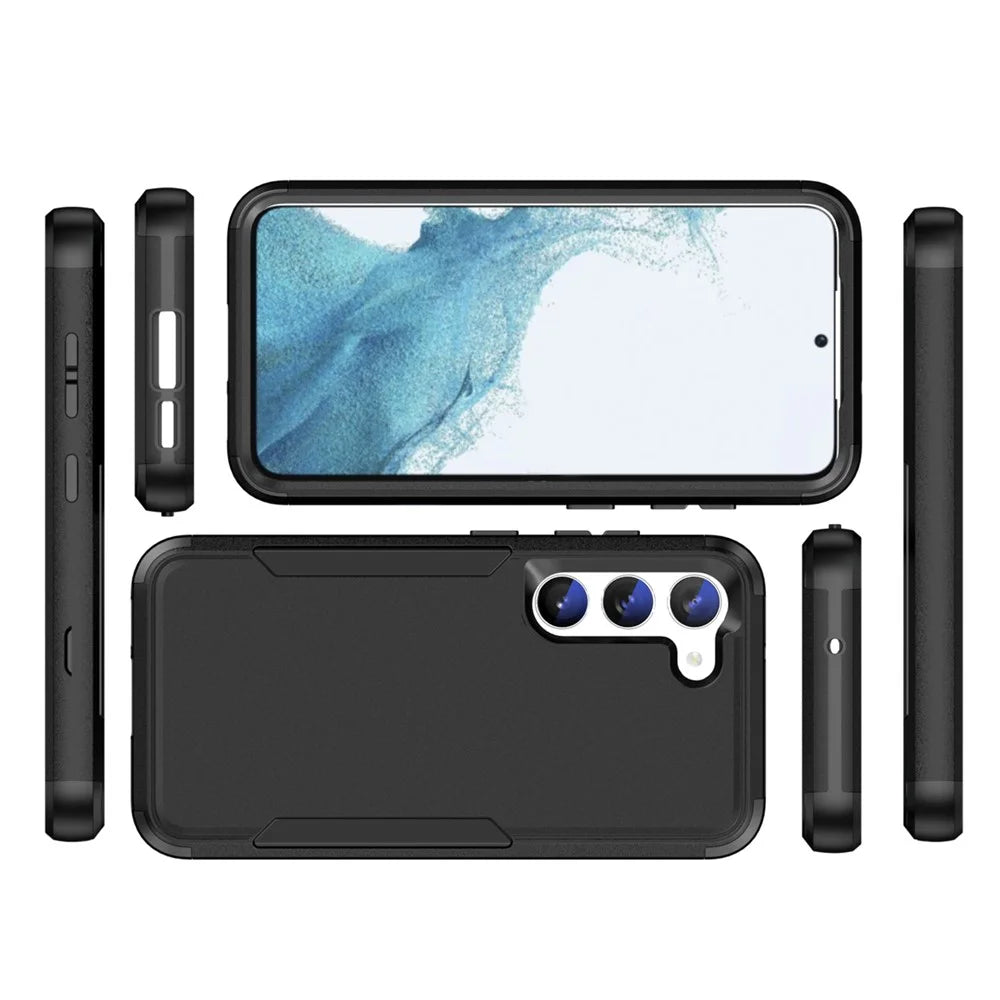 For Samsung Galaxy S23 Commuter Series 3-in-1 Phone Case TPU Hard PC Anti-scratch Mobile Phone Back Cover - Black - 2