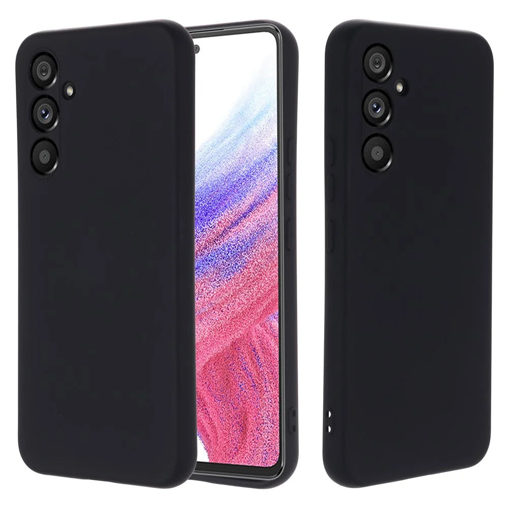 For Samsung Galaxy A54 5G Anti-scratch Liquid Silicone Phone Case Protective Cover with Strap - Black - 2