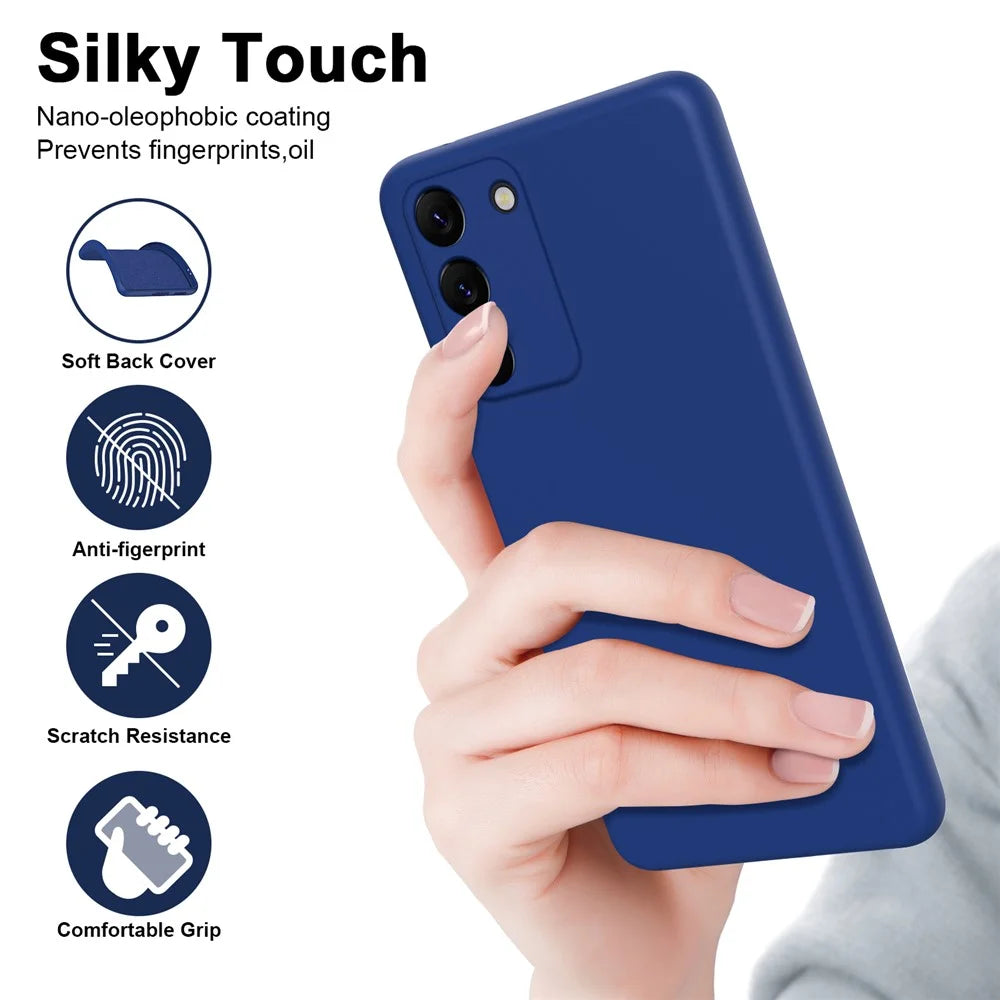 For Samsung Galaxy S23 Rubberized Soft TPU Protective Phone Cover Fiber Lining 2.2mm Thickness Anti-drop Anti-scratch Case - Black - 4