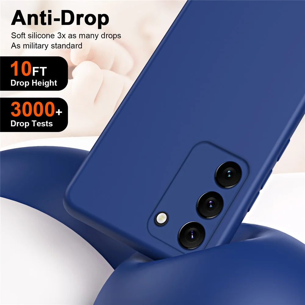 For Samsung Galaxy S23+ 2.2mm Thickness Drop-proof Phone Case Fiber Lining Rubberized Flexible TPU Protective Cover - Black - 3