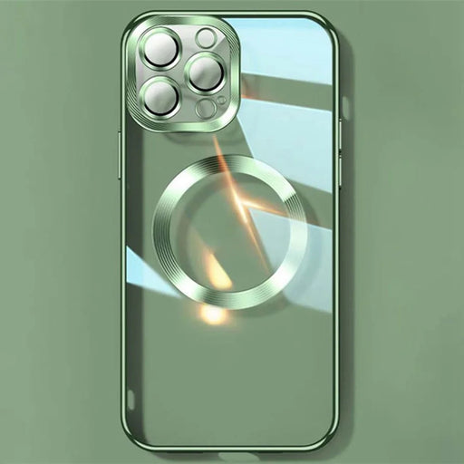YOOBAO Mobile Phone Case for iPhone 14 Pro Max, Compatible with MagSafe Drop-proof Camera Protection Frame Clear Silicone Phone Cover - Green - 1
