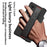 GKK For Samsung Galaxy Z Fold4 5G Wristband Kickstand Magnetic Hinge PC Case Pen Slot Folding Phone Cover with Tempered Glass Screen Film - Green - 2