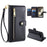 For Google Pixel 7 Pro 5G PU Leather Stand Case Zipper Pocket Phone Cover with Wrist Strap and Shoulder Strap - Black - 1