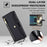 For Google Pixel 7 Pro 5G PU Leather Stand Case Zipper Pocket Phone Cover with Wrist Strap and Shoulder Strap - Black - 7