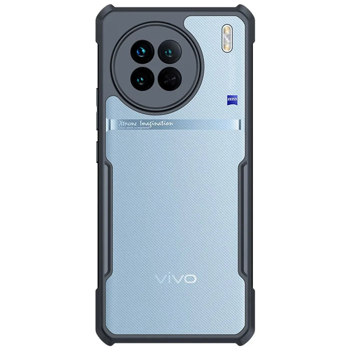 XUNDD For vivo X90 5G Mobile Phone Back Cover Scratch Resistant Acrylic+TPU Phone Case Protective Shell - Black - 1