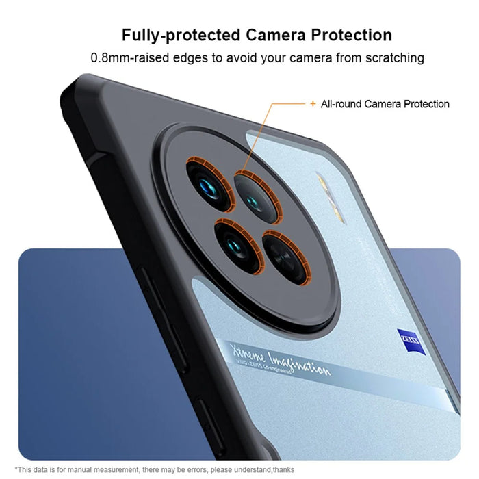 XUNDD For vivo X90 5G Mobile Phone Back Cover Scratch Resistant Acrylic+TPU Phone Case Protective Shell - Black - 4
