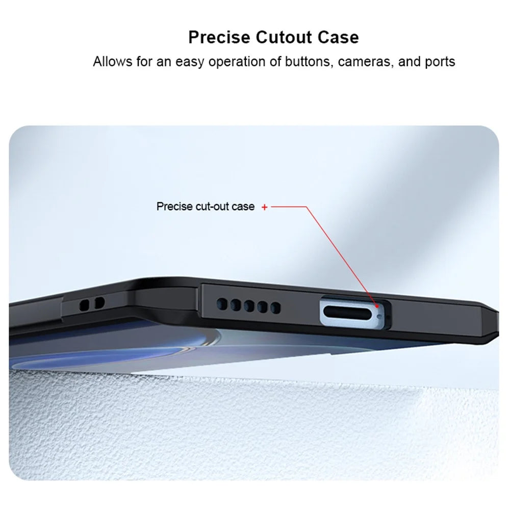 XUNDD For vivo X90 5G Mobile Phone Back Cover Scratch Resistant Acrylic+TPU Phone Case Protective Shell - Black - 6