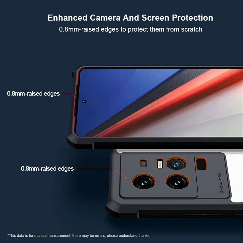 XUNDD For vivo iQOO 11 Pro 5G Bump Proof Mobile Phone Back Cover Acrylic+TPU Phone Case Protective Shell - Black - 3