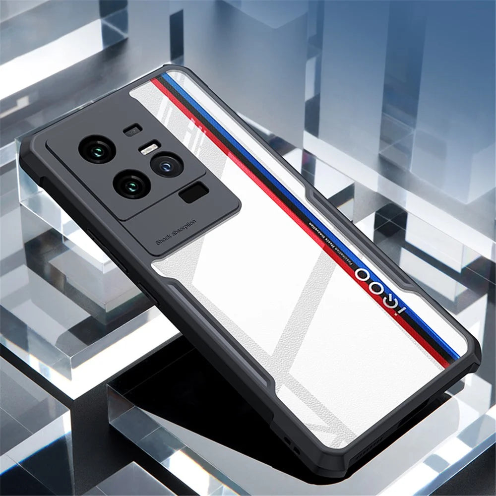 XUNDD For vivo iQOO 11 Pro 5G Bump Proof Mobile Phone Back Cover Acrylic+TPU Phone Case Protective Shell - Black - 7