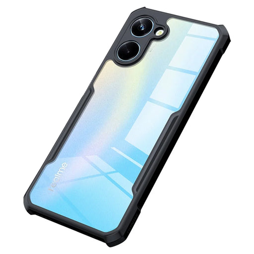 XUNDD Back Cover for Realme 10 4G Fall-proof Acrylic+TPU Phone Case Mobile Phone Protective Shell - Black - 1