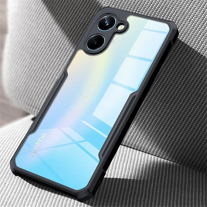 XUNDD Back Cover for Realme 10 4G Fall-proof Acrylic+TPU Phone Case Mobile Phone Protective Shell - Black - 7