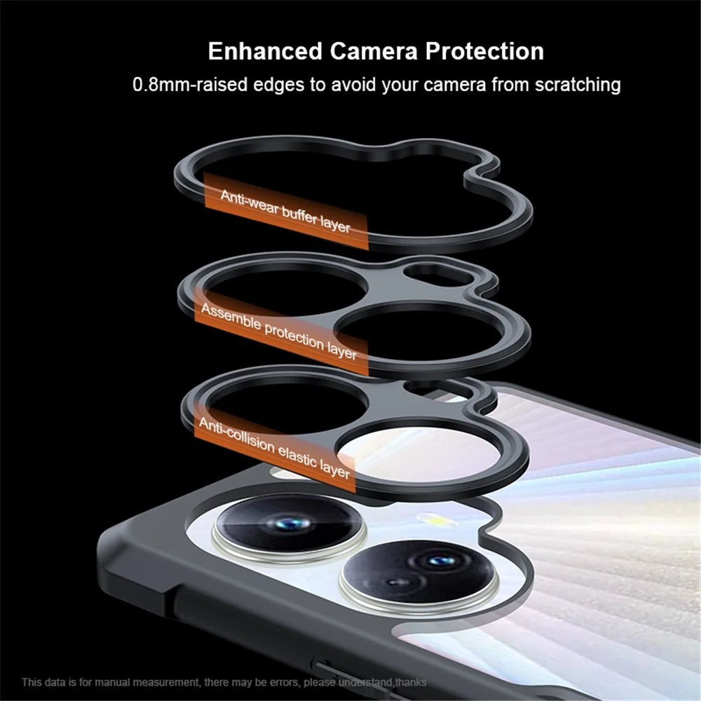 XUNDD Back Cover for Realme 10 Pro 5G Ligthtweight Acrylic+TPU Phone Case Mobile Phone Protective Shell - Black - 4