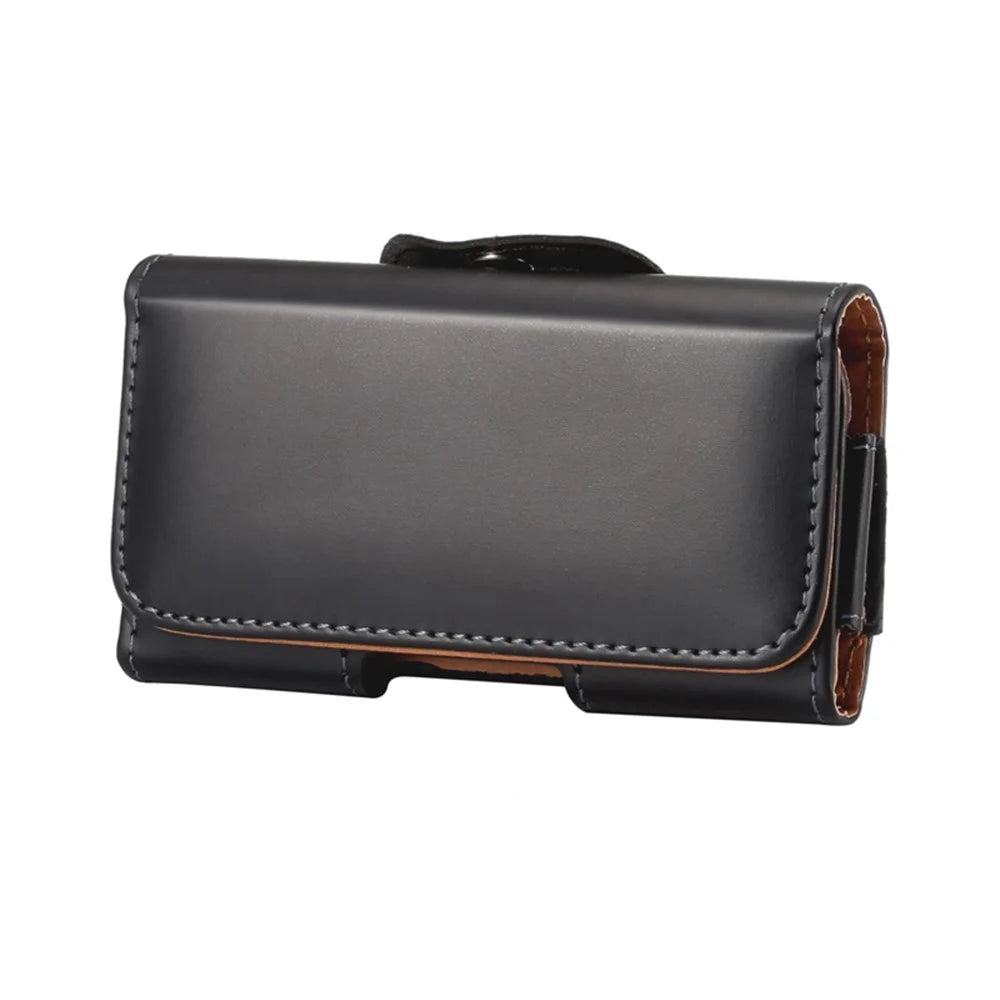 6.1 inch Mobile Phone Carrying Pouch Horizontal Waist Bag PU Leather Belt Hanging Bag with Back Clip - 1