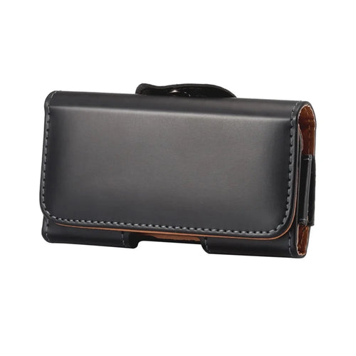 6.1 inch Mobile Phone Carrying Pouch Horizontal Waist Bag PU Leather Belt Hanging Bag with Back Clip - 1