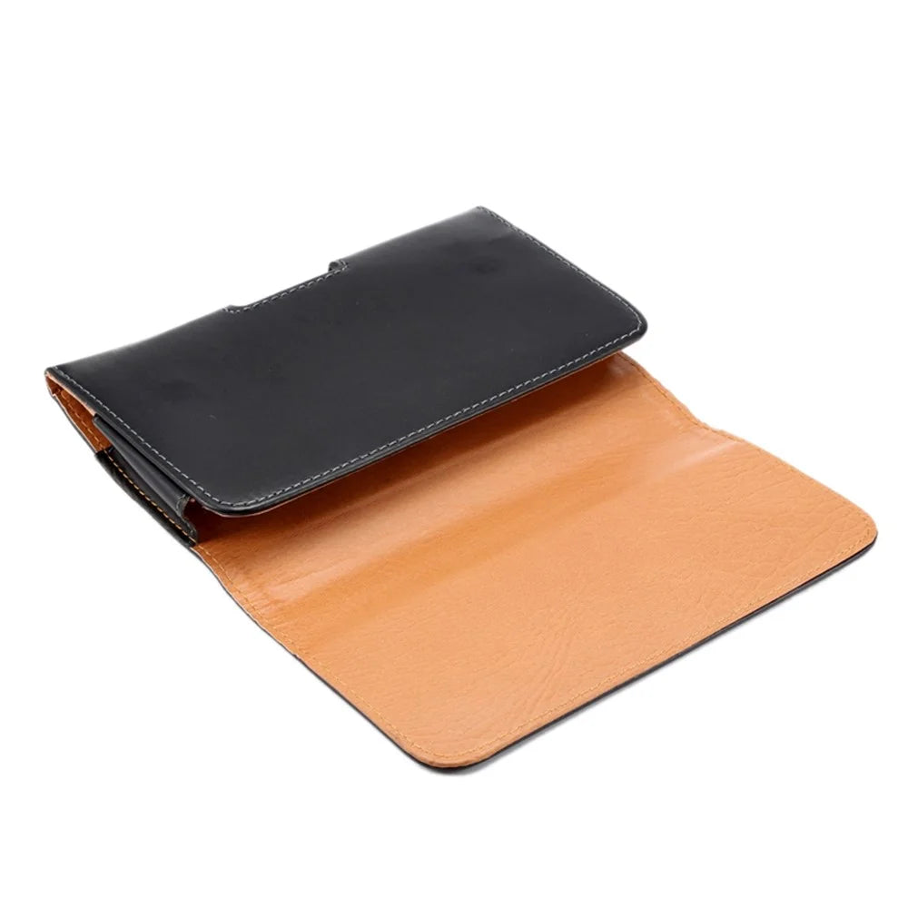 6.1 inch Mobile Phone Carrying Pouch Horizontal Waist Bag PU Leather Belt Hanging Bag with Back Clip - 5
