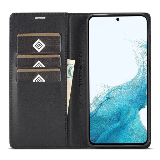 LC.IMEEKE for Samsung Galaxy A34 5G Shockproof Carbon Fiber Texture Phone Wallet Case PU Leather Stand Phone Cover - Horizontal Stripe - 2