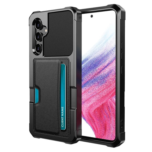 For Samsung Galaxy A54 5G ZM02 PU Leather Coated TPU Shockproof Phone Case Corner Protection Card Slot Holder Cover - 1