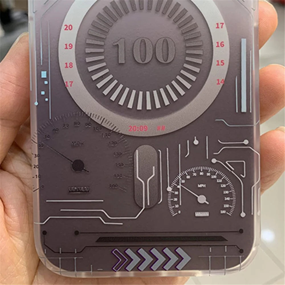 For iPhone 14 Pro Circuit Board IMD Design Phone Case Soft TPU Magnetic Protective Cover Compatible with MagSafe - Grey - 2