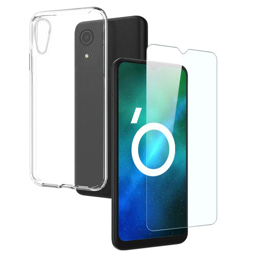NORTHJO For Samsung Galaxy A03 Core 2-in-1 Design Anti-yellowing Soft TPU Clear Phone Case + Anti-explosion Tempered Glass Screen Protector - Transparent - 1