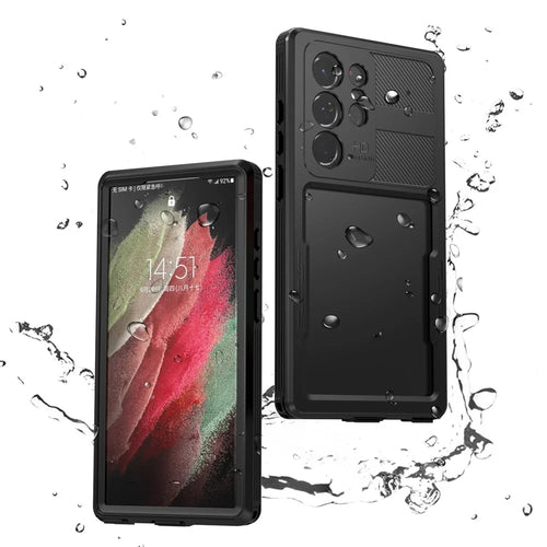 REDPEPPER DOT For Samsung Galaxy S23 Ultra IP68 Waterproof Phone Case Anti-scratch Transparent Cell Phone Back Cover [Support Fingerprint Unlock] - Black - 1