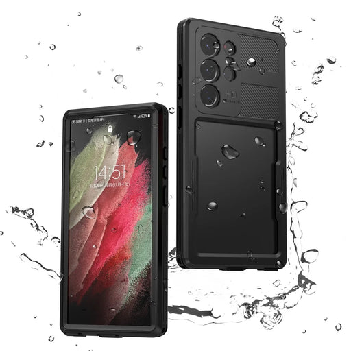 REDPEPPER DOT For Samsung Galaxy S23 Ultra IP68 Waterproof Phone Case Anti-scratch Transparent Cell Phone Back Cover [Support Fingerprint Unlock] - Black - 1