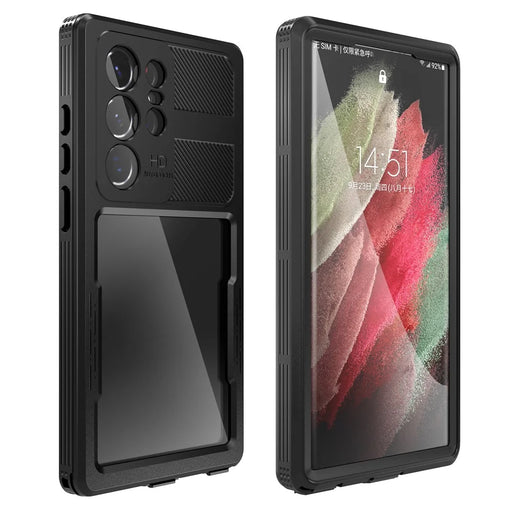 REDPEPPER DOT For Samsung Galaxy S23 Ultra IP68 Waterproof Phone Case Anti-scratch Transparent Cell Phone Back Cover [Support Fingerprint Unlock] - Black - 2