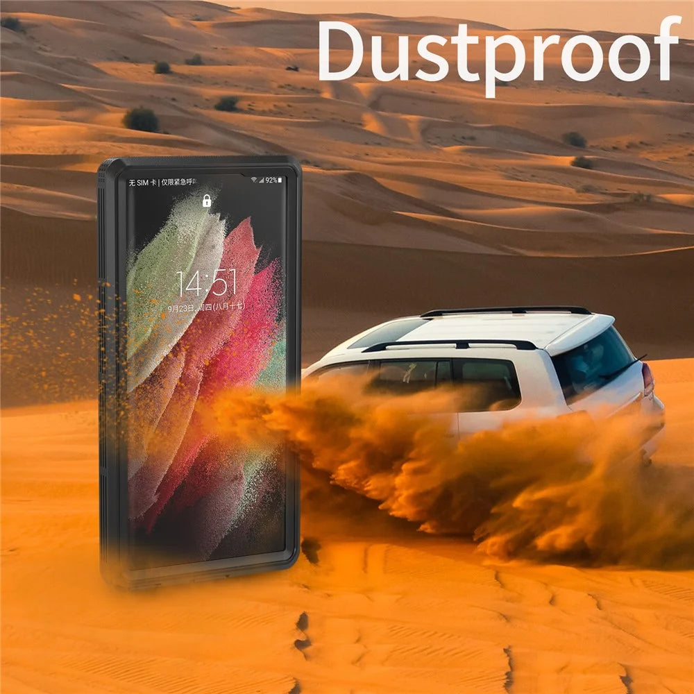 REDPEPPER DOT For Samsung Galaxy S23 Ultra IP68 Waterproof Phone Case Anti-scratch Transparent Cell Phone Back Cover [Support Fingerprint Unlock] - Black - 4