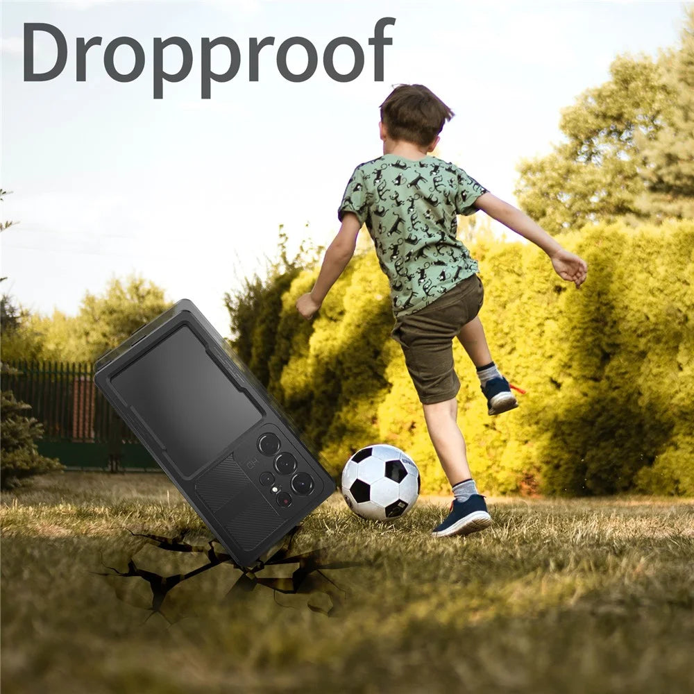 REDPEPPER DOT For Samsung Galaxy S23 Ultra IP68 Waterproof Phone Case Anti-scratch Transparent Cell Phone Back Cover [Support Fingerprint Unlock] - Black - 5