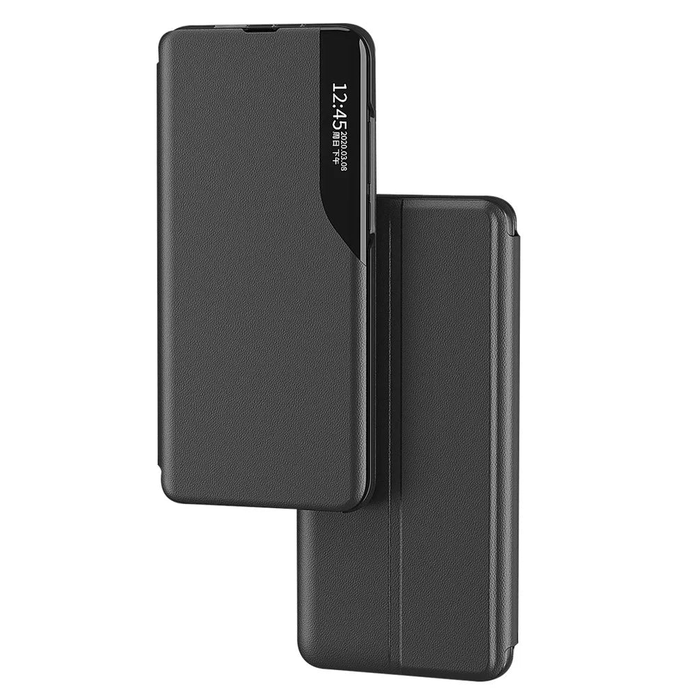 For Samsung Galaxy A54 5G Phone Case Clear View Window Anti-scratch Flip Leather Phone Cover with Stand - Black - 3