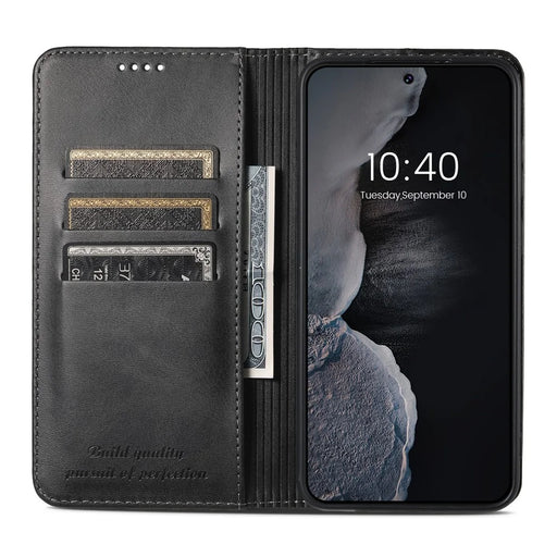 SUTENI For Samsung Galaxy S23+ Wallet Design Fully Wrapped Automatic Closing Flip PU Leather+TPU Cover Case with Stand - Black - 2