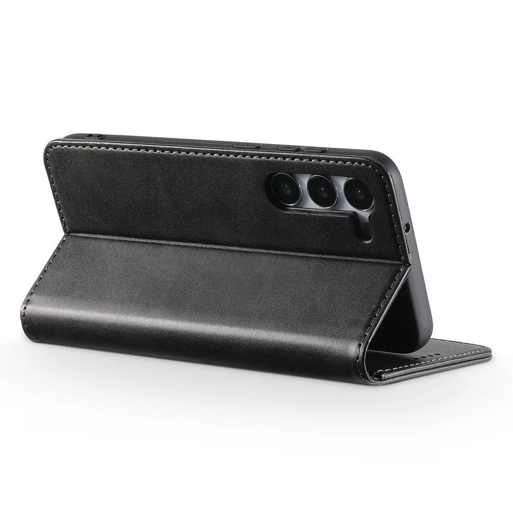 SUTENI For Samsung Galaxy S23+ Wallet Design Fully Wrapped Automatic Closing Flip PU Leather+TPU Cover Case with Stand - Black - 3