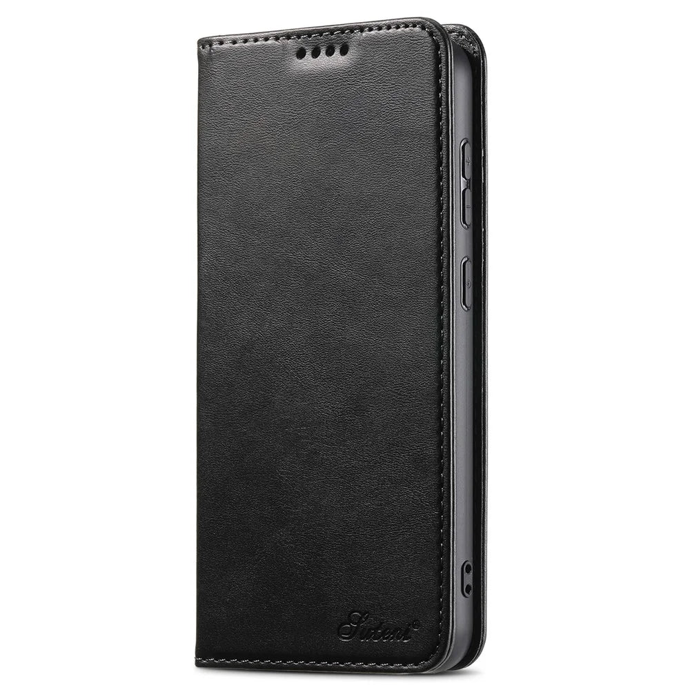 SUTENI For Samsung Galaxy S23+ Wallet Design Fully Wrapped Automatic Closing Flip PU Leather+TPU Cover Case with Stand - Black - 5